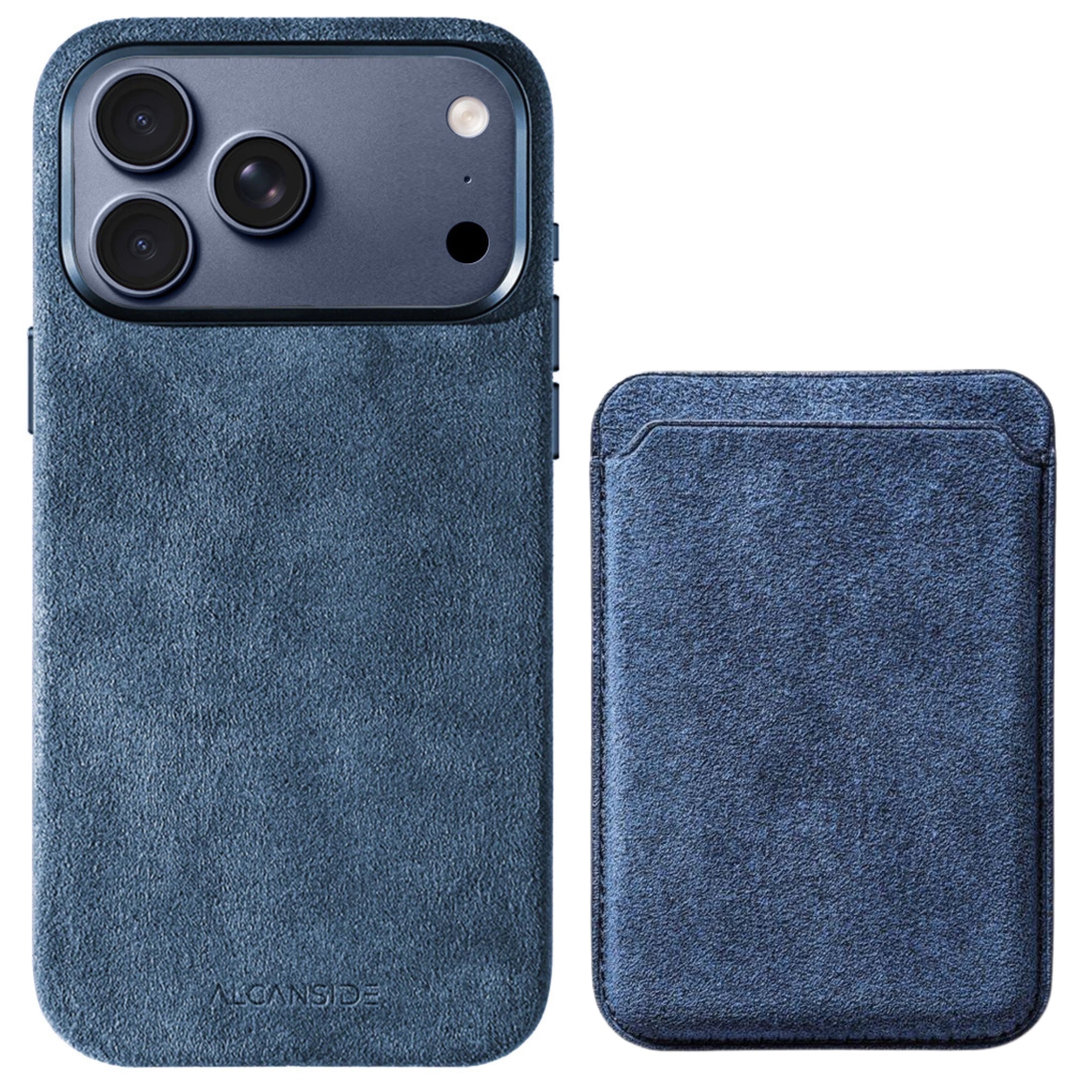 iPhone Alcantara Case + Magsafe Wallet - Ocean Blue