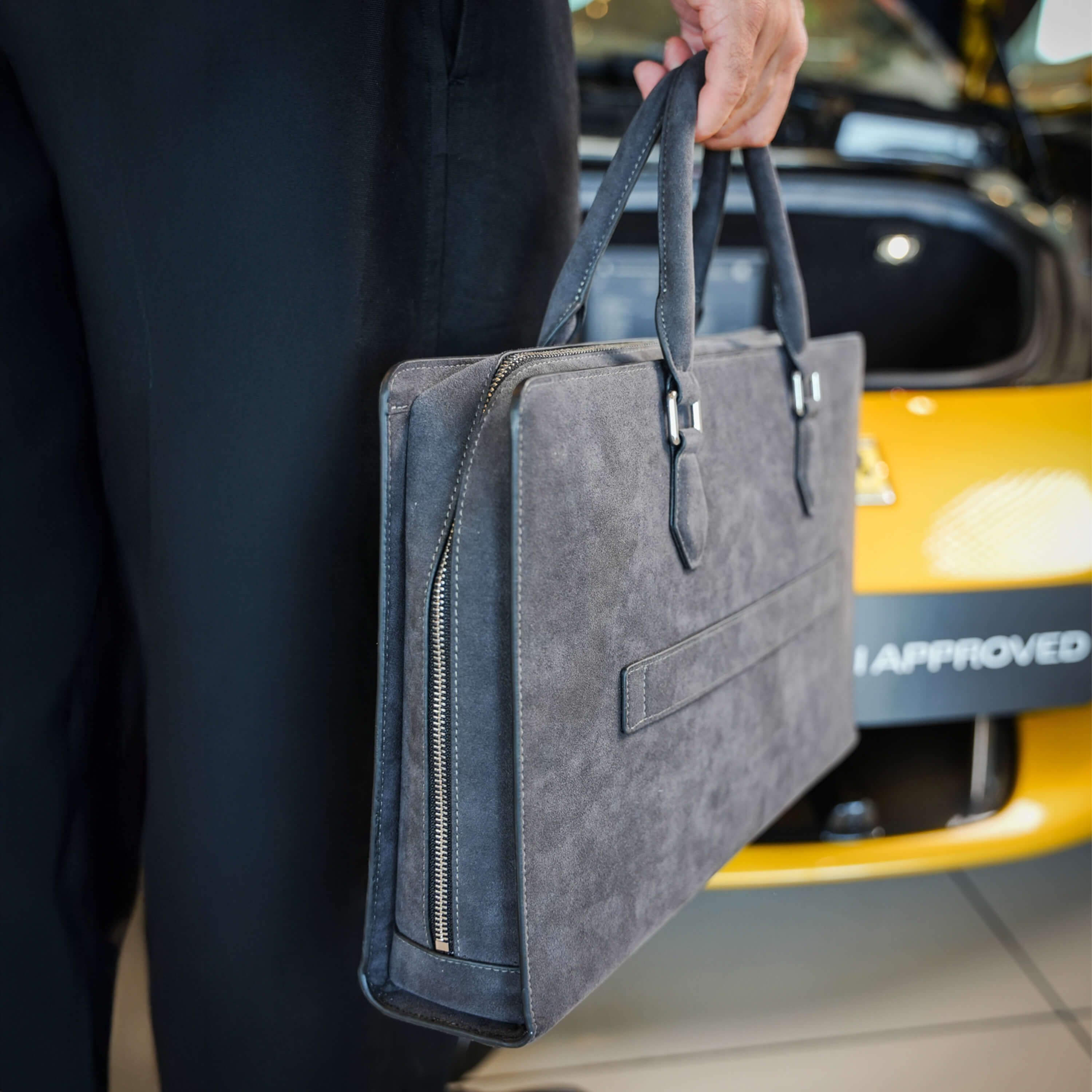 Alcantara Laptop Bag - Space Grey