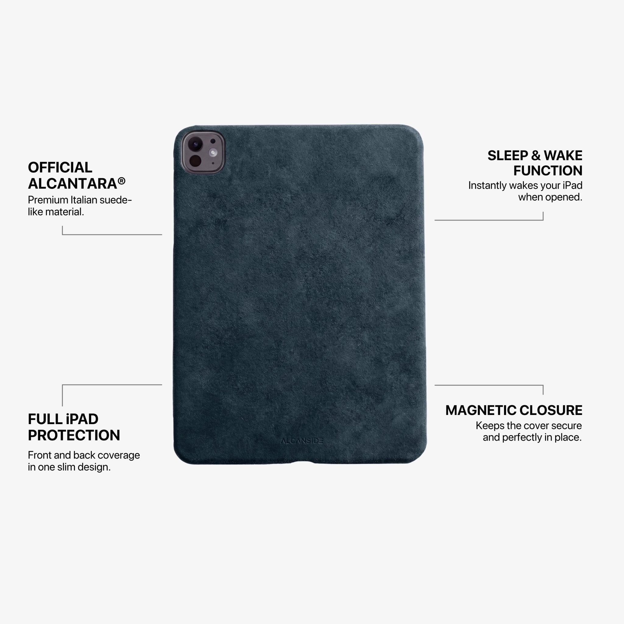 Alcantara iPad Cover - For iPad Pro (11 inch) - Navy Blue - Alcanside