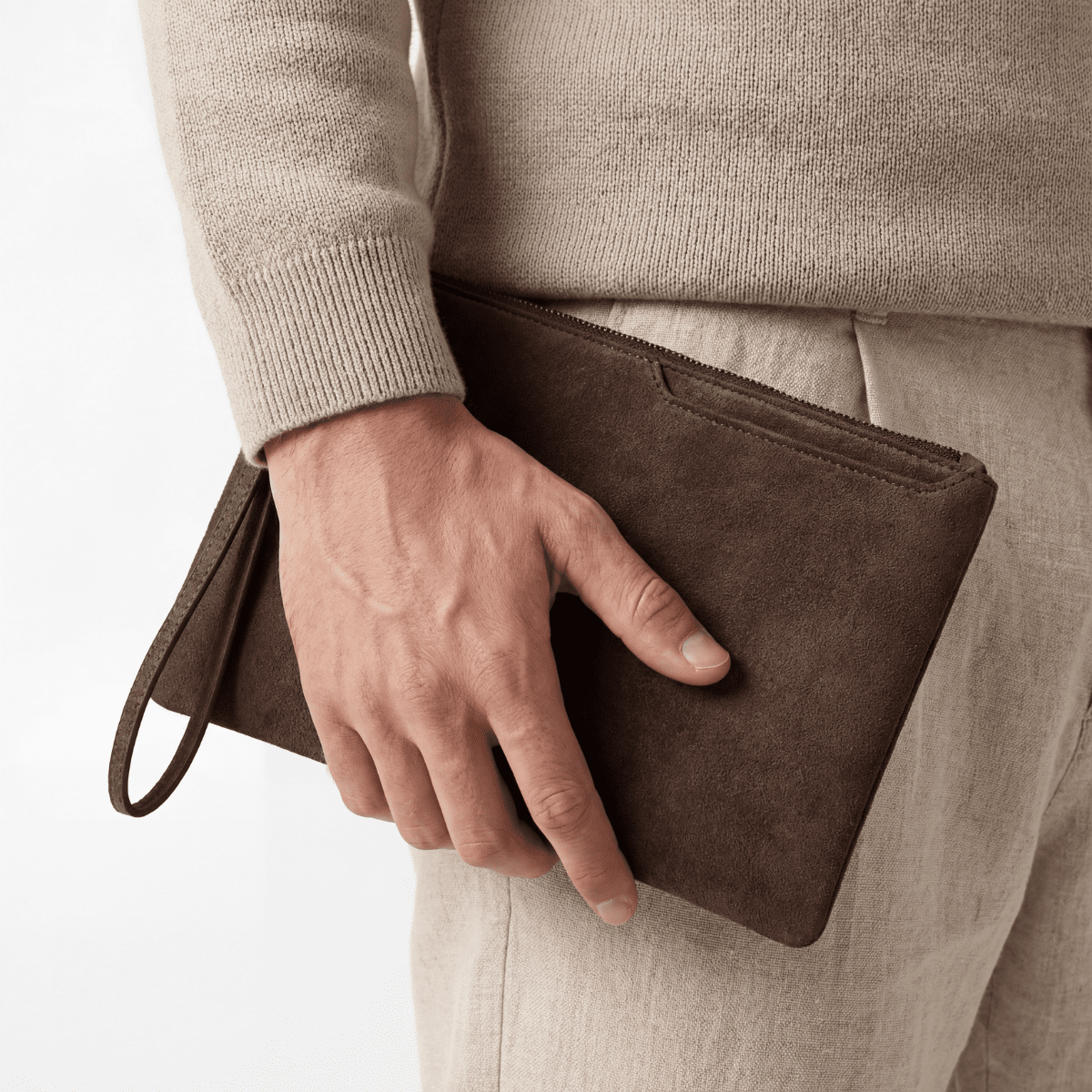 Alcantara Pouch - Chocolate brown - Alcanside