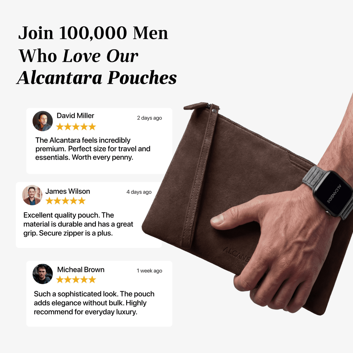 Alcantara Pouch - Chocolate brown - Alcanside