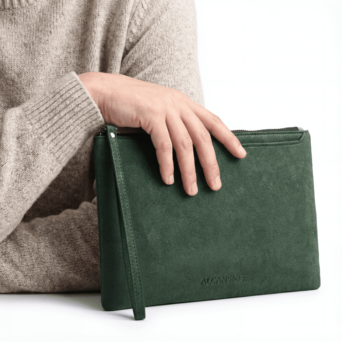 Alcantara Pouch - Midnight Green - Alcanside