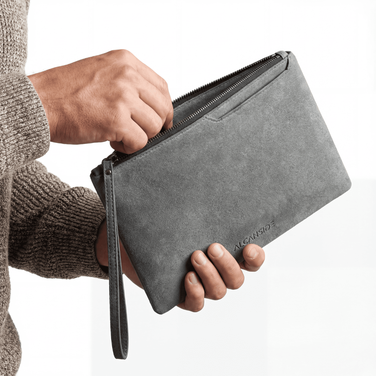 Alcantara Pouch - Nardo Gray - Alcanside