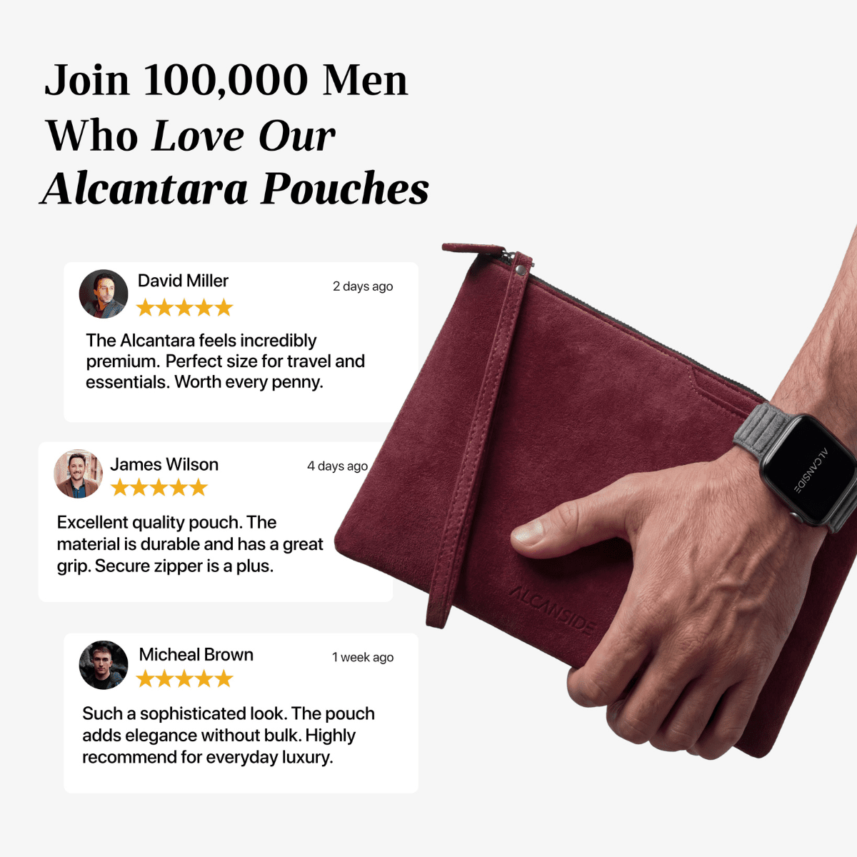 Alcantara Pouch - Wine Red - Alcanside