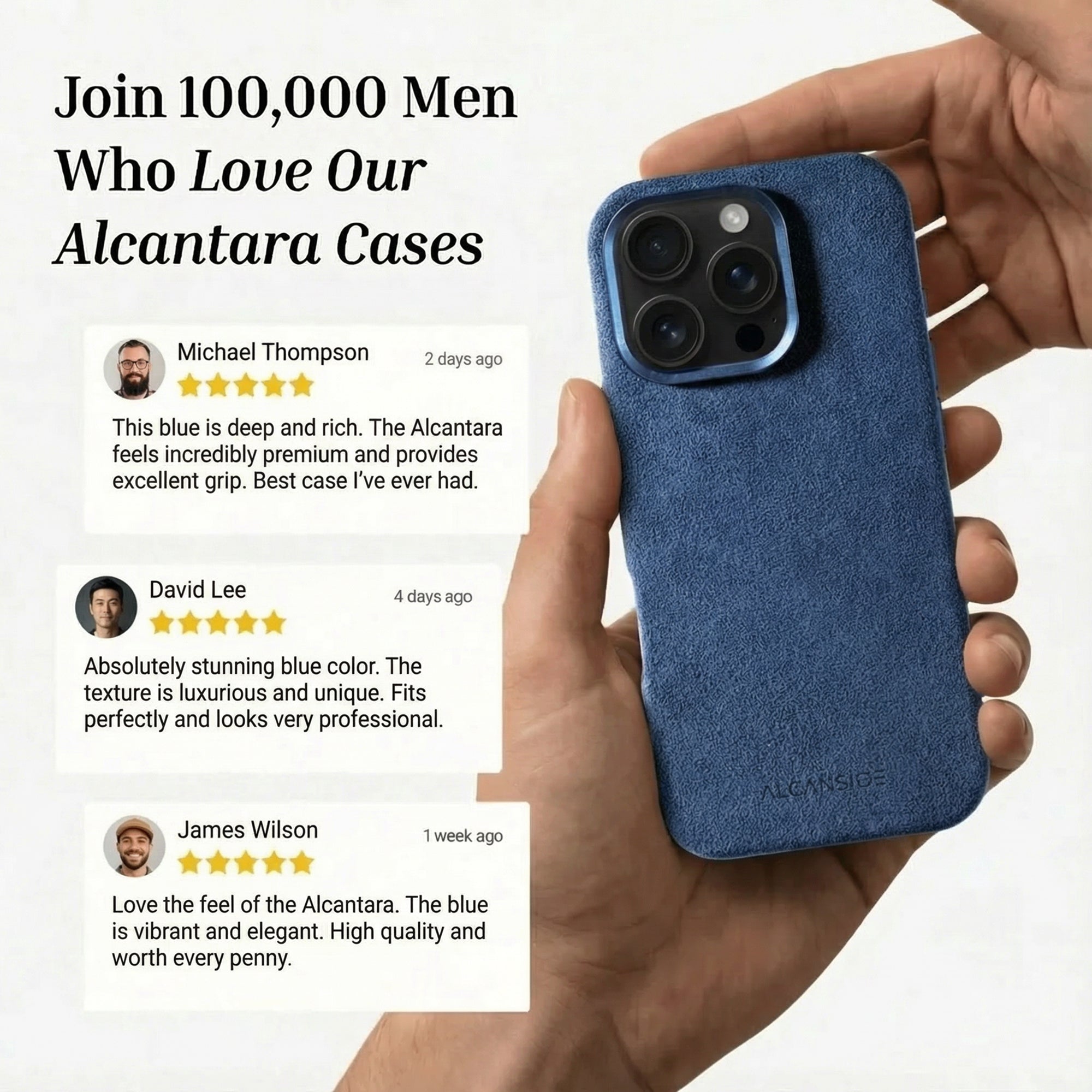 iPhone 16 Pro - Alcantara Case - Ocean blue - Alcanside