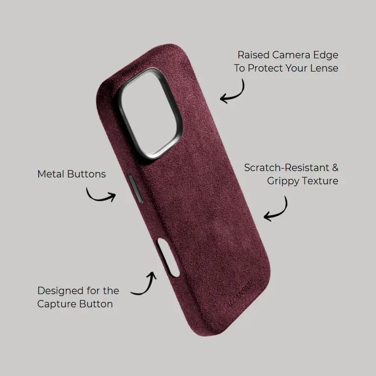 iPhone 16 Pro - Alcantara Case - Wine Red - Alcanside