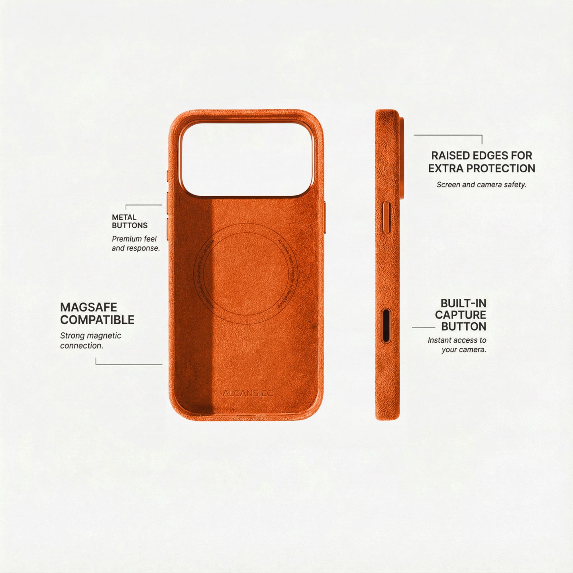 iPhone Alcantara Case - Orange - Alcanside