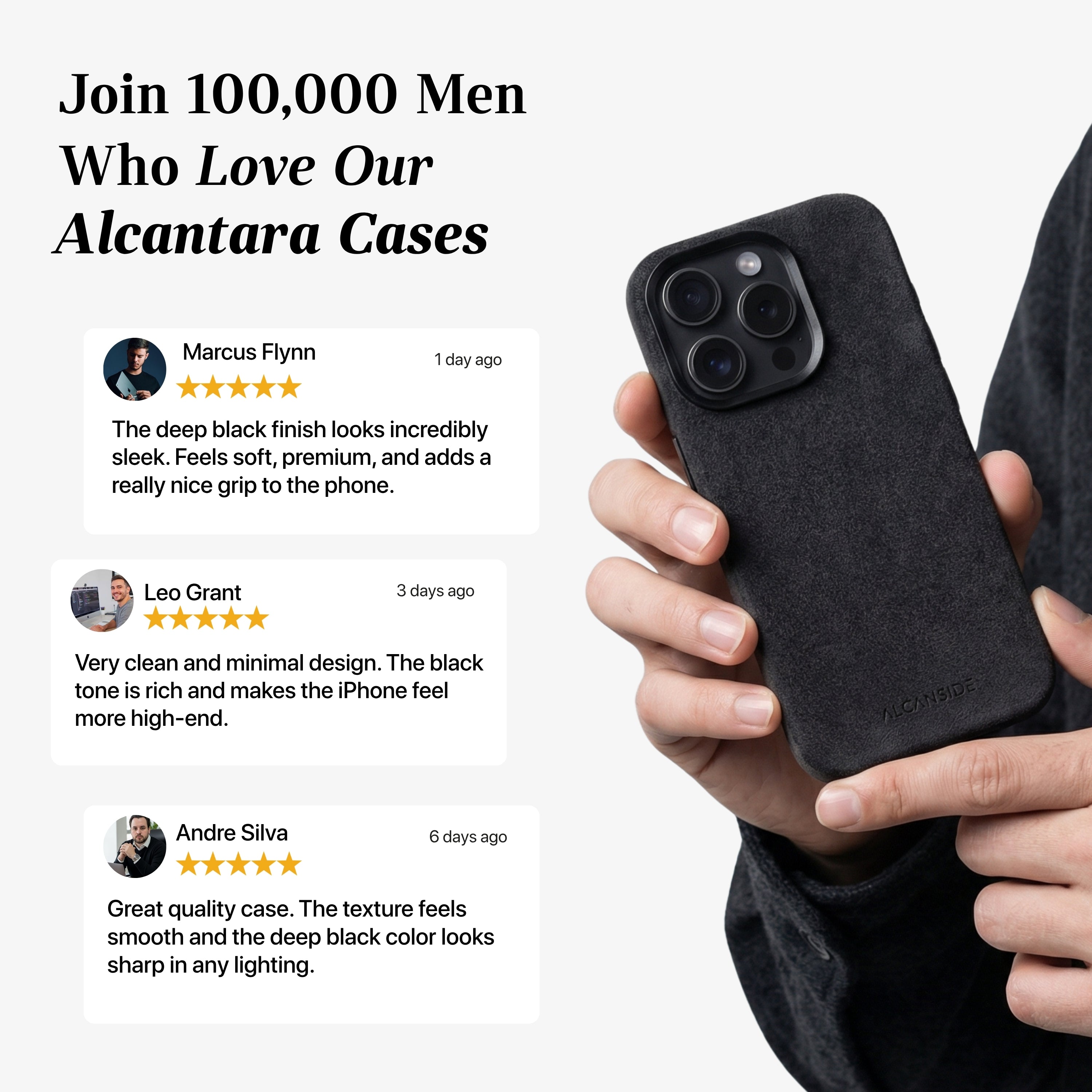 iPhone 15 Pro - Alcantara Case - Deep Black