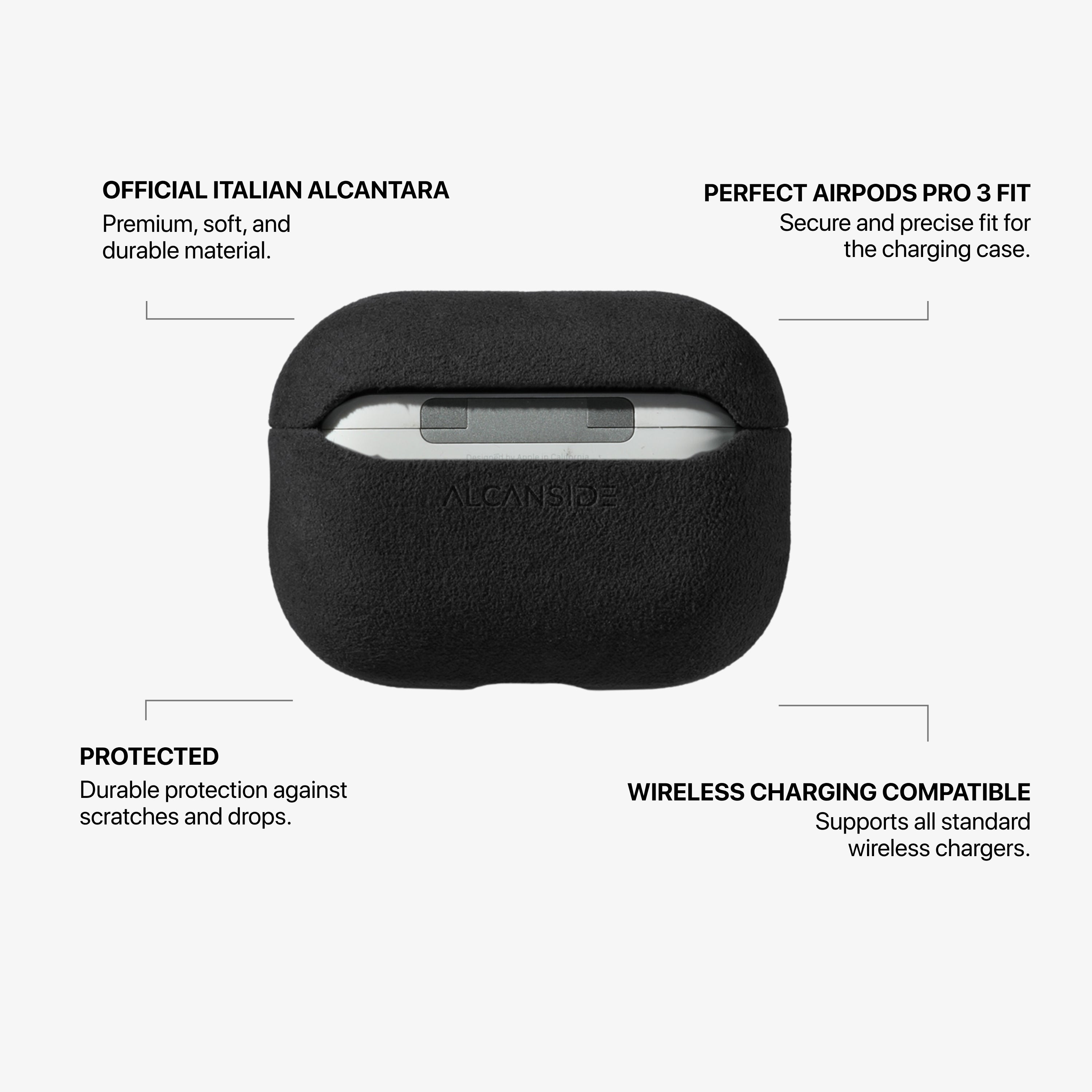 AirPods Pro (2nd Generation) Alcantara Case - Deep Black