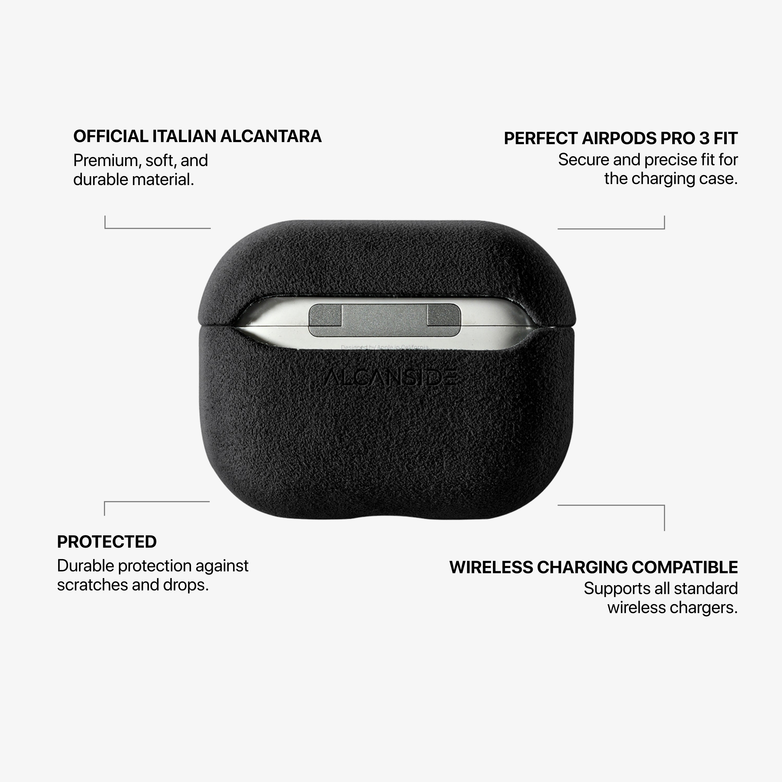 AirPods Pro (3rd Generation) Alcantara Case - Deep Black