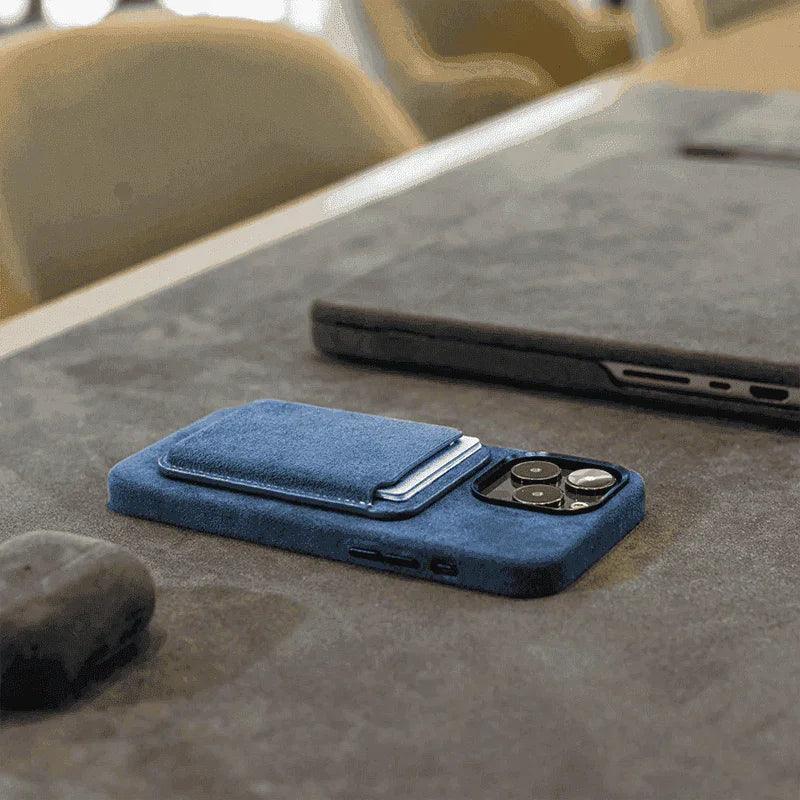 Alcantara MagSafe Wallet - Ocean Blue - Alcanside