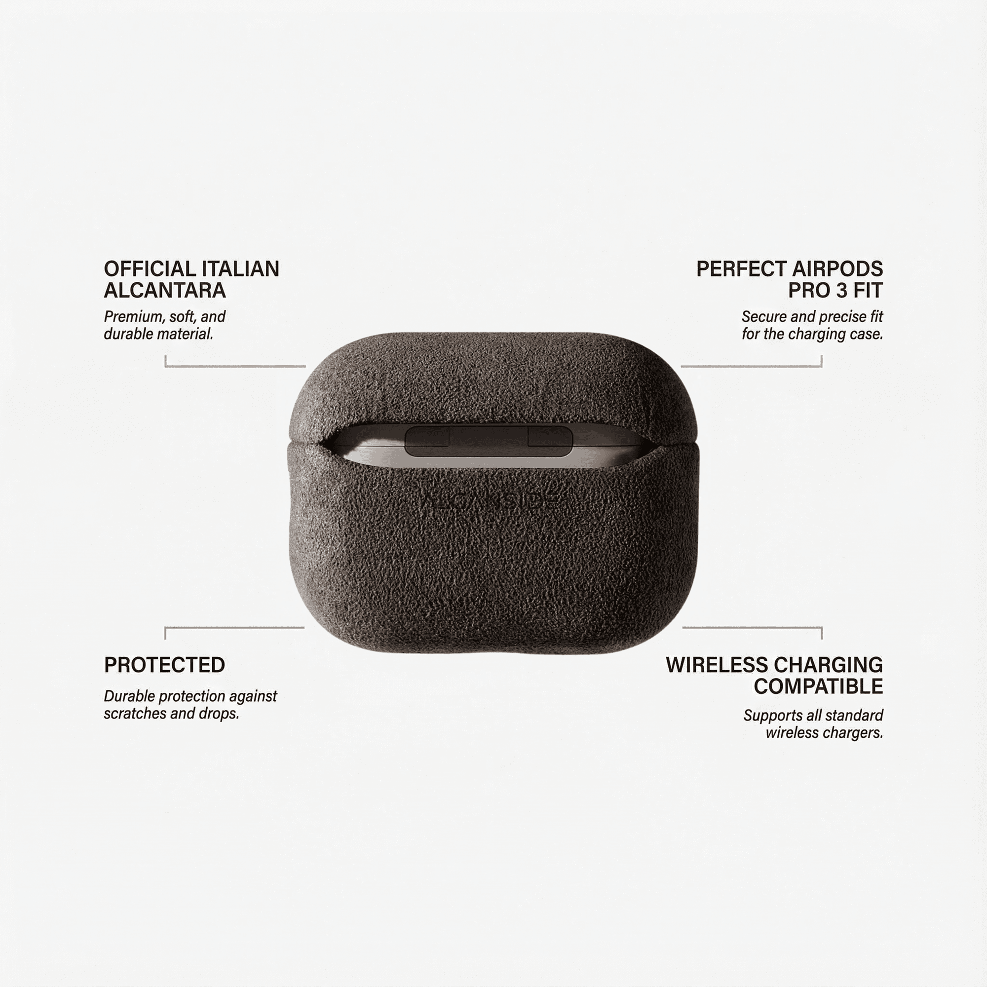 AirPods Pro (3rd Generation) Alcantara Case - Chocolate Brown - Alcanside
