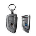 Alcantara Car Key Fob Cover for BMW | Model B with Buckle - Space Grey