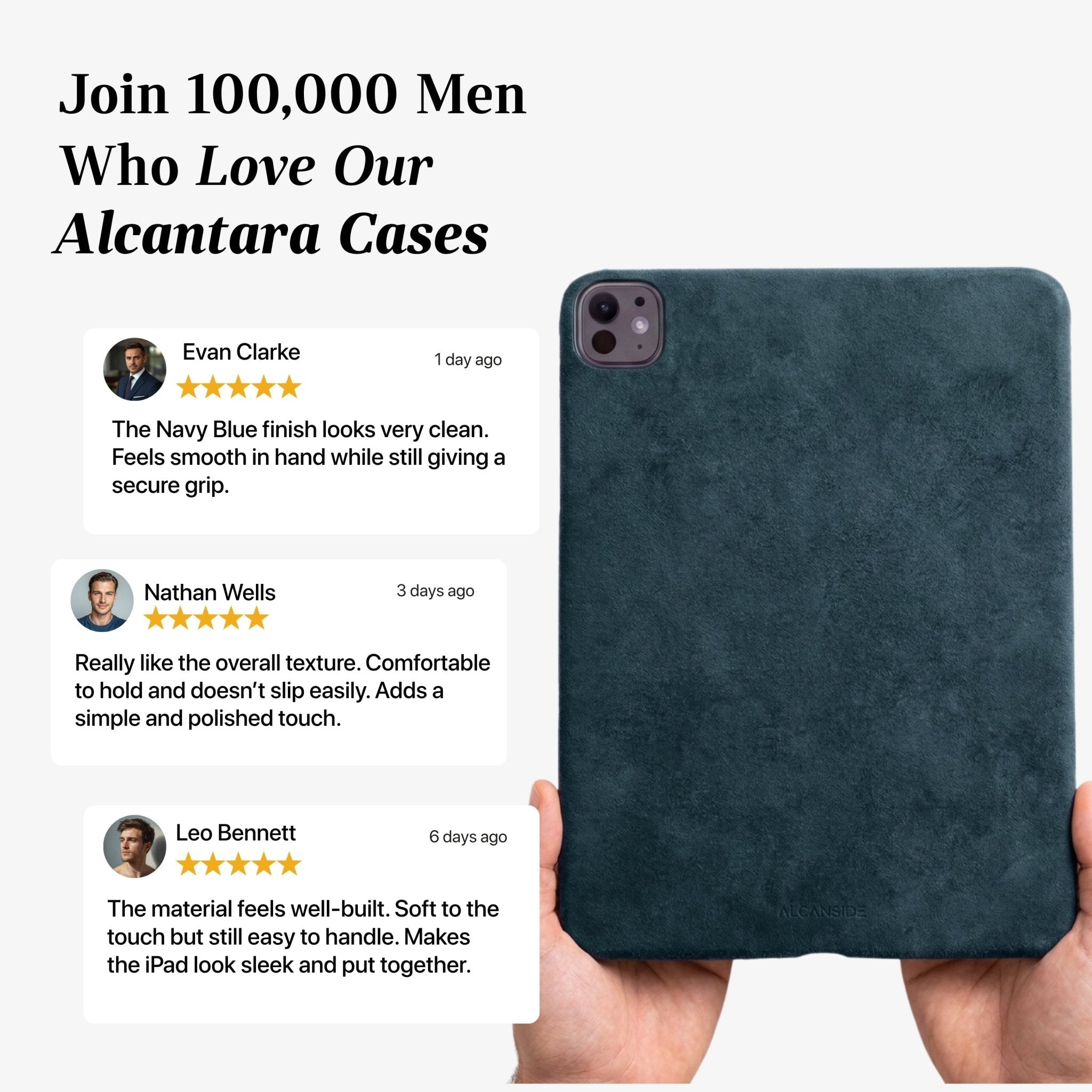 Alcantara iPad Cover - For iPad Pro (11 inch) - Navy Blue - Alcanside