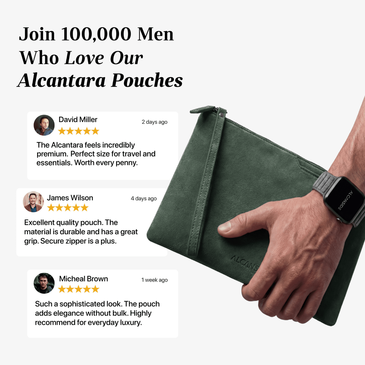 Alcantara Pouch - Midnight Green - Alcanside