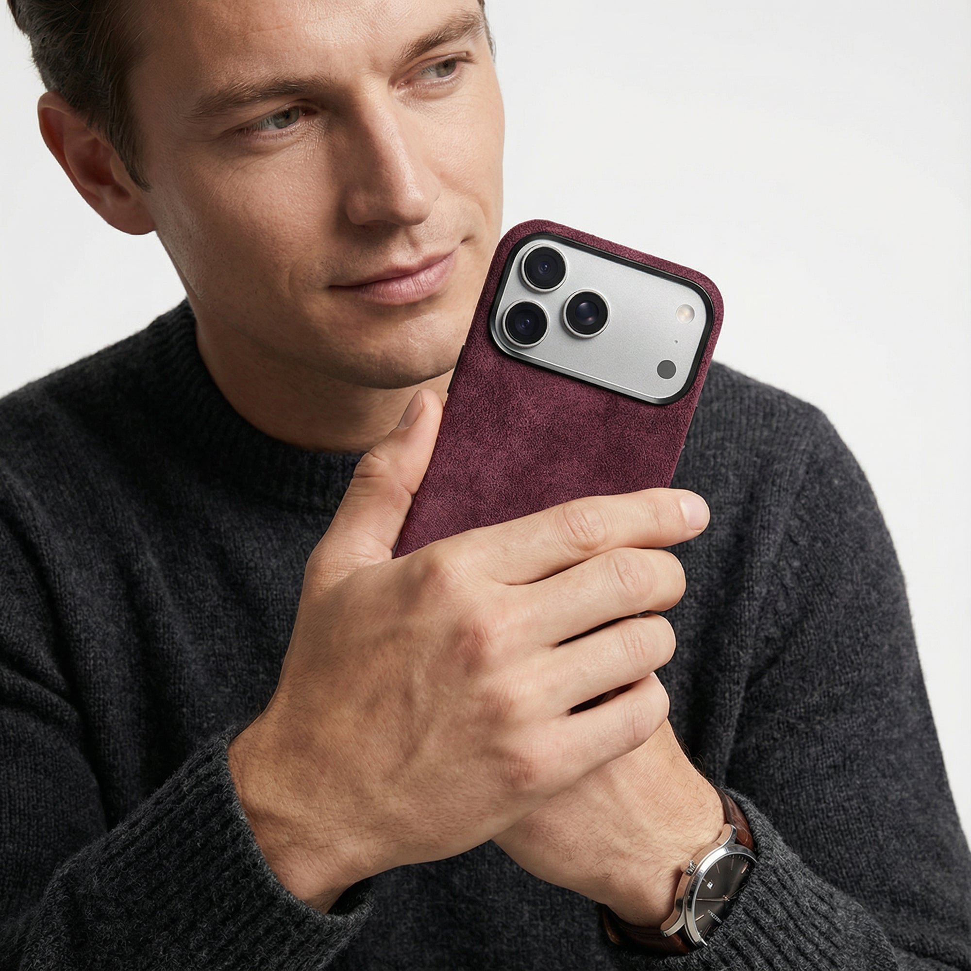 iPhone 17 Pro Max - Alcantara Case - Wine Red