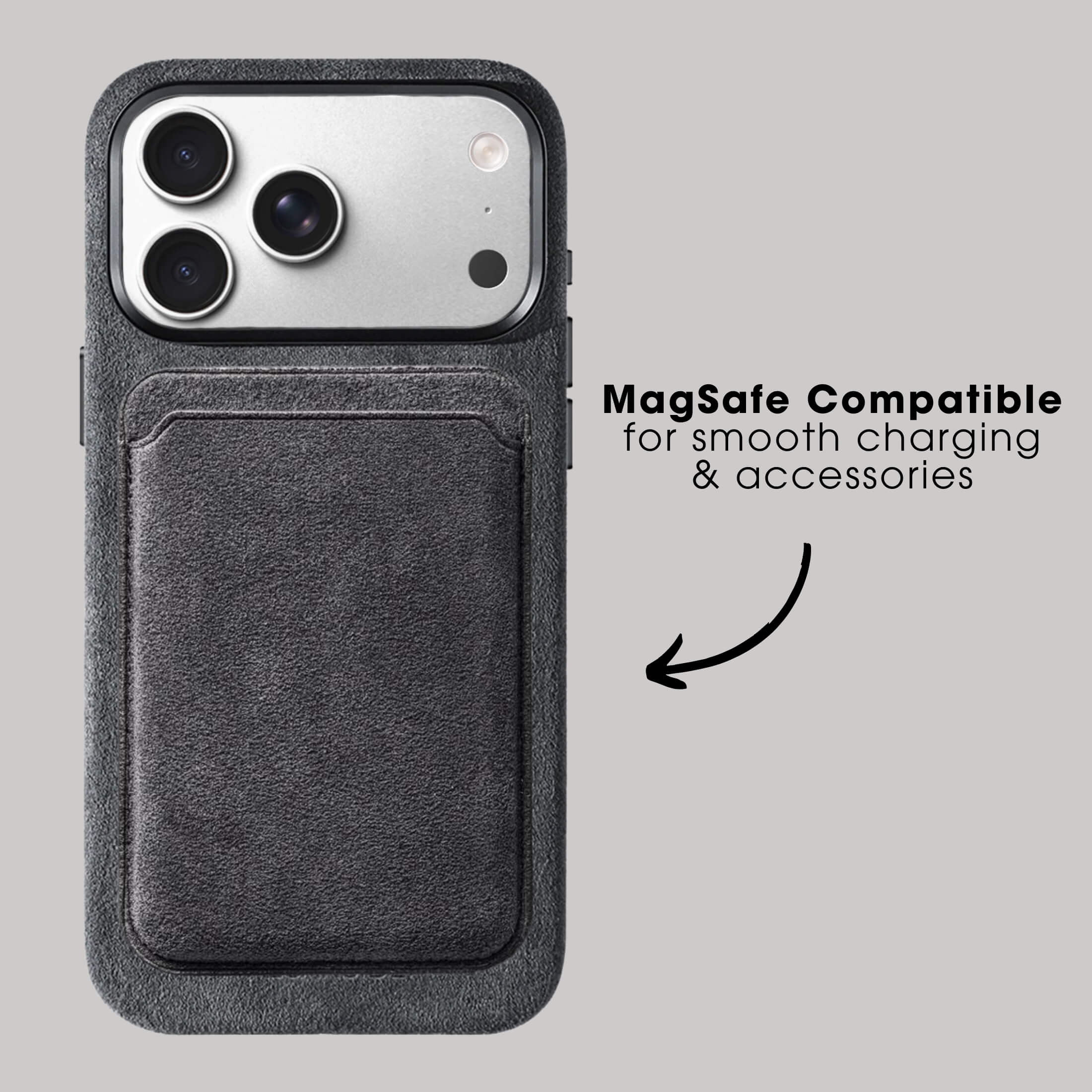 iPhone Alcantara Case + Magsafe Wallet - Space Grey