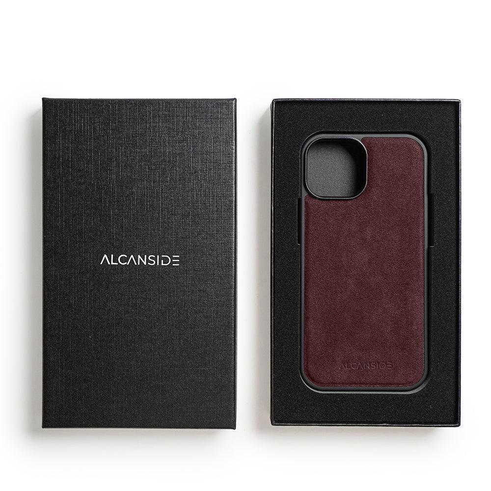 iPhone 15 Plus - Alcantara Back Cover - Wine Red - Alcanside